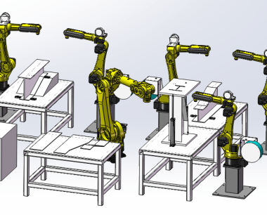 H-shaped steel automatic welding robot workstation