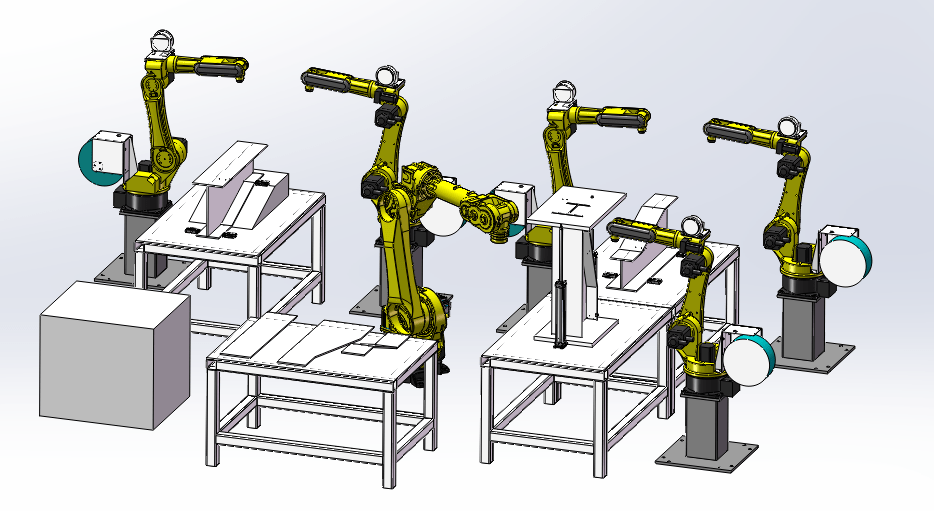 H-shaped steel automatic welding robot workstation